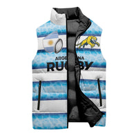Argentina Rugby Custom Sleeveless Puffer Jacket Pumas Stripes Style