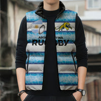 Argentina Rugby Custom Sleeveless Puffer Jacket Pumas Stripes Style