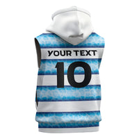 Argentina Rugby Custom Sleeveless Zip Hoodie Pumas Stripes Style