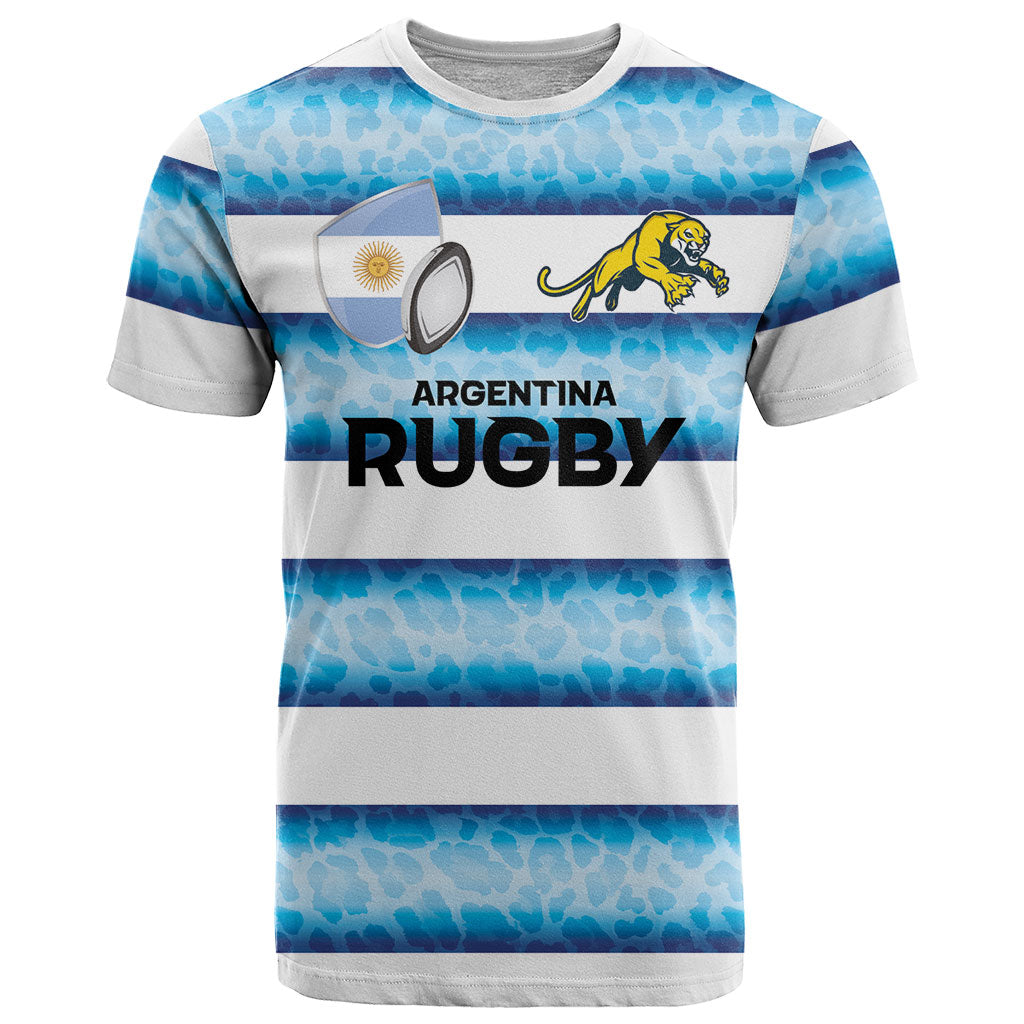 Argentina Rugby Custom T Shirt Pumas Stripes Style