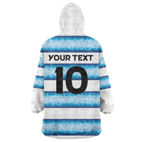 Argentina Rugby Custom Wearable Blanket Hoodie Pumas Stripes Style