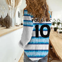 Argentina Rugby Custom Women Casual Shirt Pumas Stripes Style