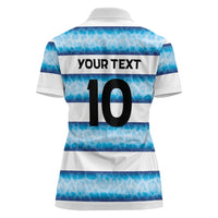 Argentina Rugby Custom Women Polo Shirt Pumas Stripes Style