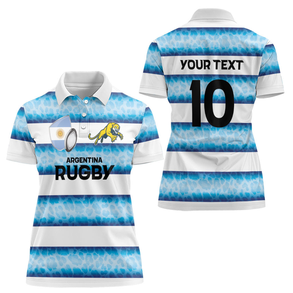 Argentina Rugby Custom Women Polo Shirt Pumas Stripes Style