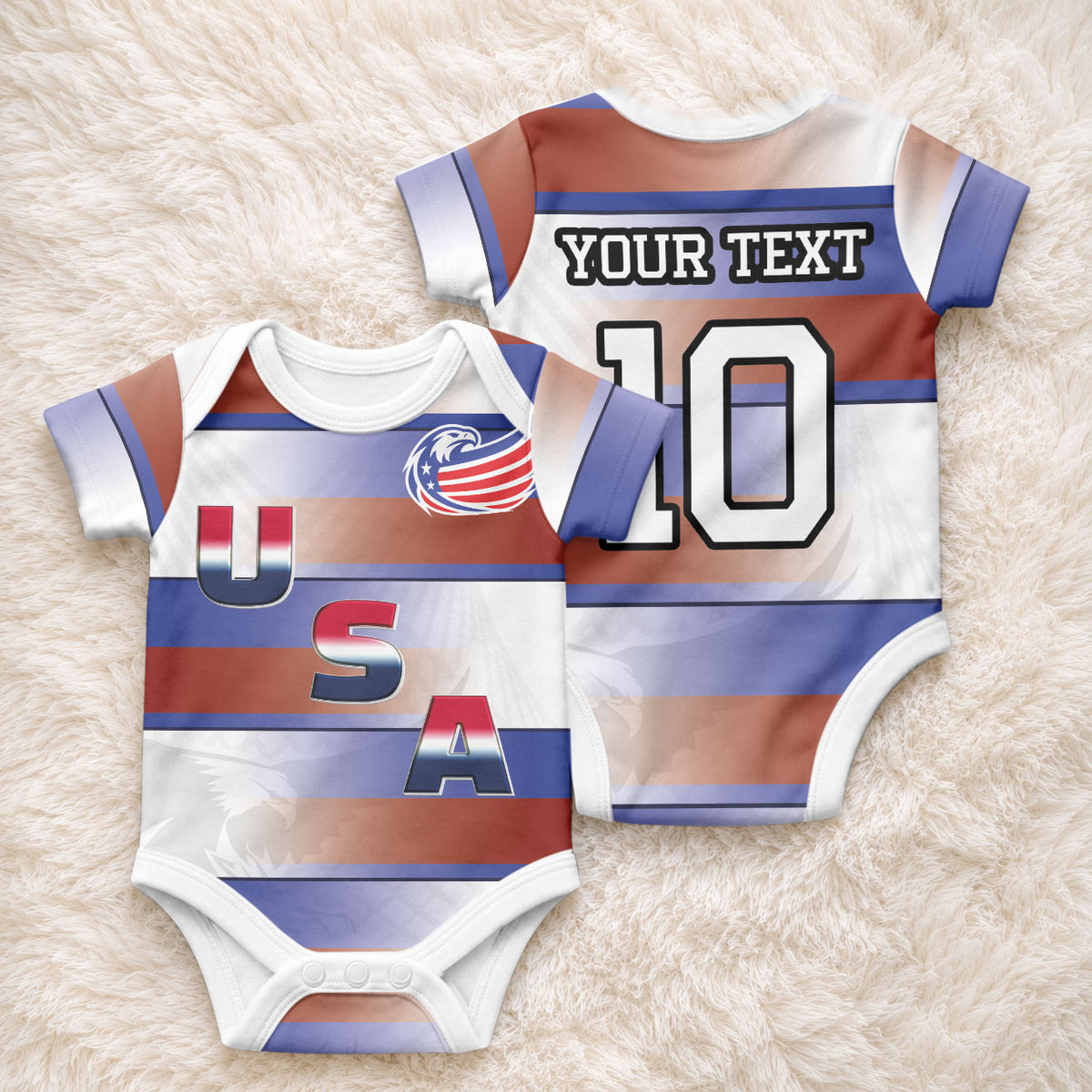 America Rugby Custom Baby Onesie USA Falcons Stripes Style