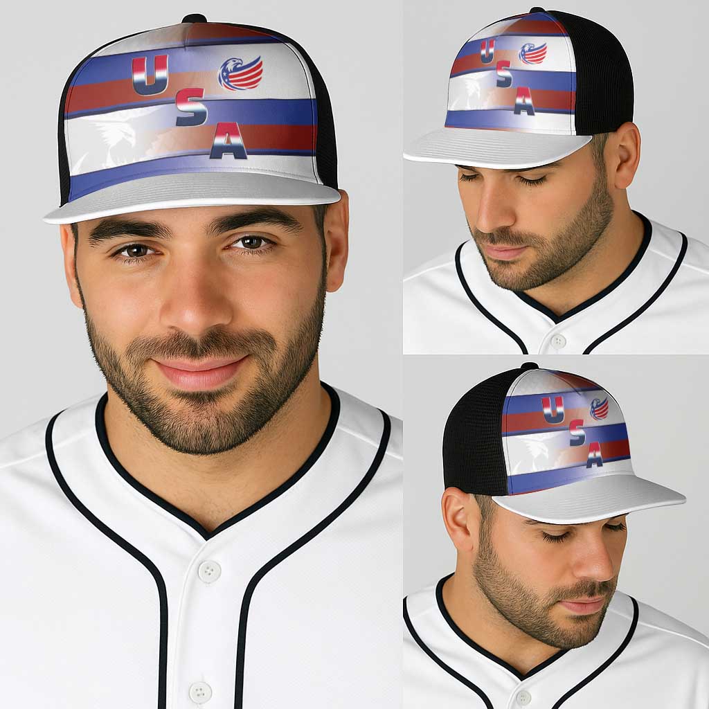 America Rugby Baseball Net Cap USA Falcons Stripes Style