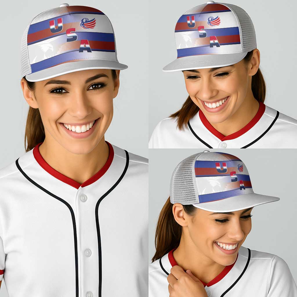 America Rugby Baseball Net Cap USA Falcons Stripes Style
