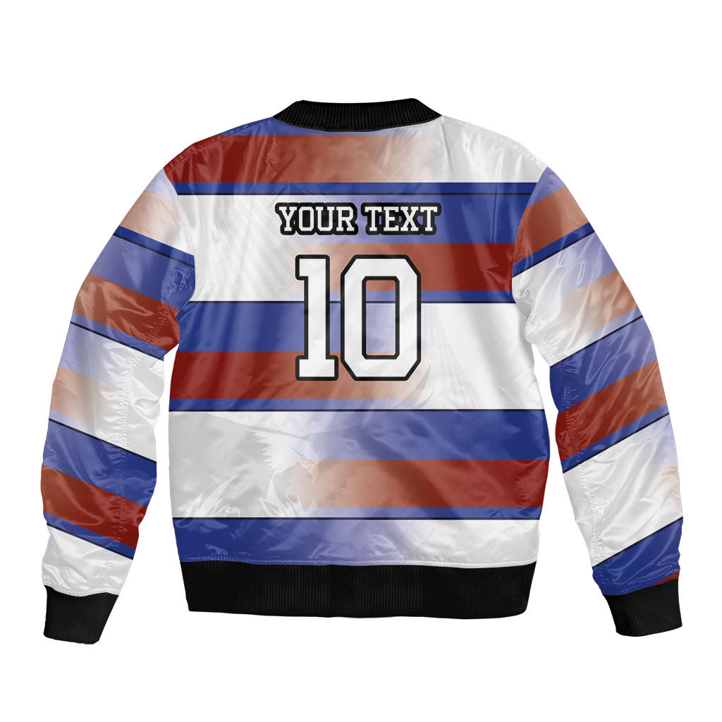 America Rugby Custom Bomber Jacket USA Falcons Stripes Style