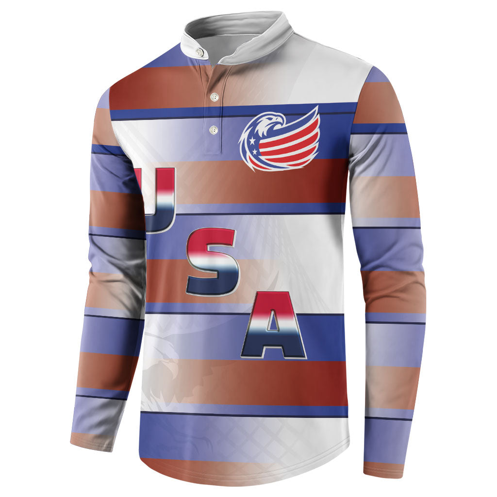 America Rugby Custom Button Sweatshirt USA Falcons Stripes Style