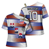 America Rugby Custom Cross Shoulder Shirt USA Falcons Stripes Style