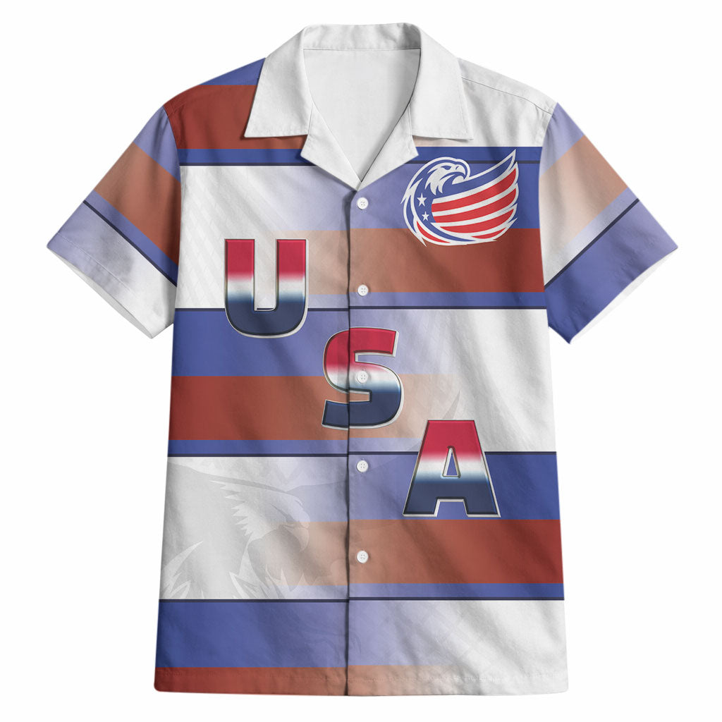 America Rugby Custom Hawaiian Shirt USA Falcons Stripes Style