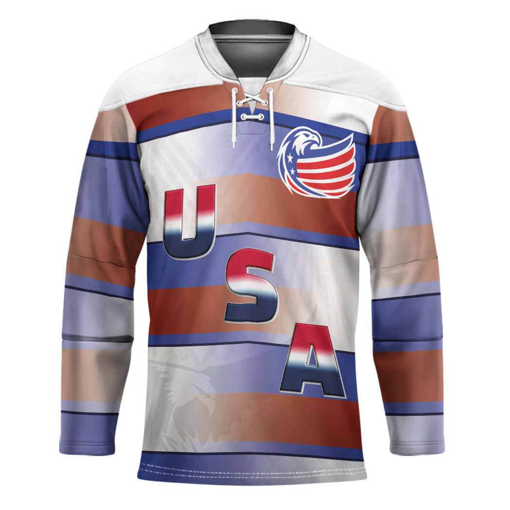 America Rugby Custom Hockey Jersey USA Falcons Stripes Style
