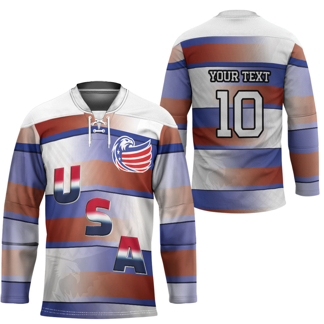 America Rugby Custom Hockey Jersey USA Falcons Stripes Style