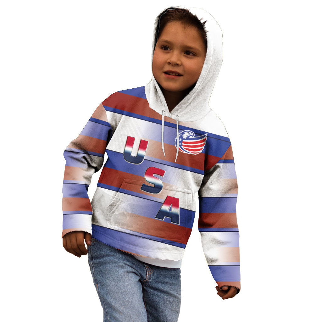 America Rugby Custom Kid Hoodie USA Falcons Stripes Style