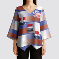 America Rugby Custom Kimono Sleeve Blouse USA Falcons Stripes Style