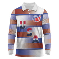 America Rugby Custom Long Sleeve Polo Shirt USA Falcons Stripes Style