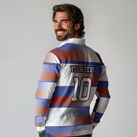 America Rugby Custom Long Sleeve Polo Shirt USA Falcons Stripes Style