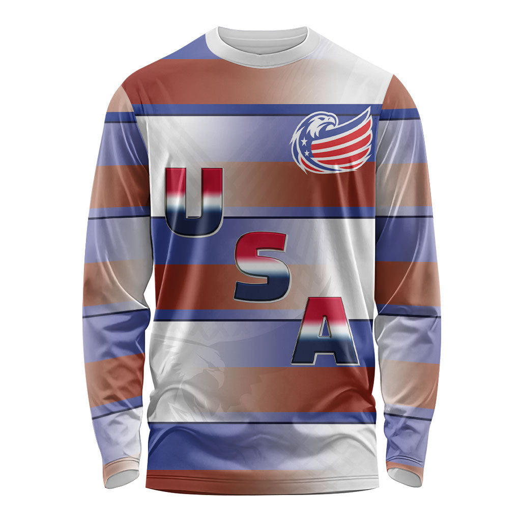 America Rugby Custom Long Sleeve Shirt USA Falcons Stripes Style