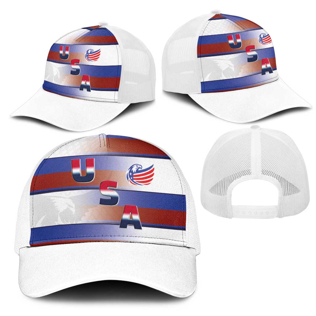 America Rugby Mesh Trucker Cap USA Falcons Stripes Style