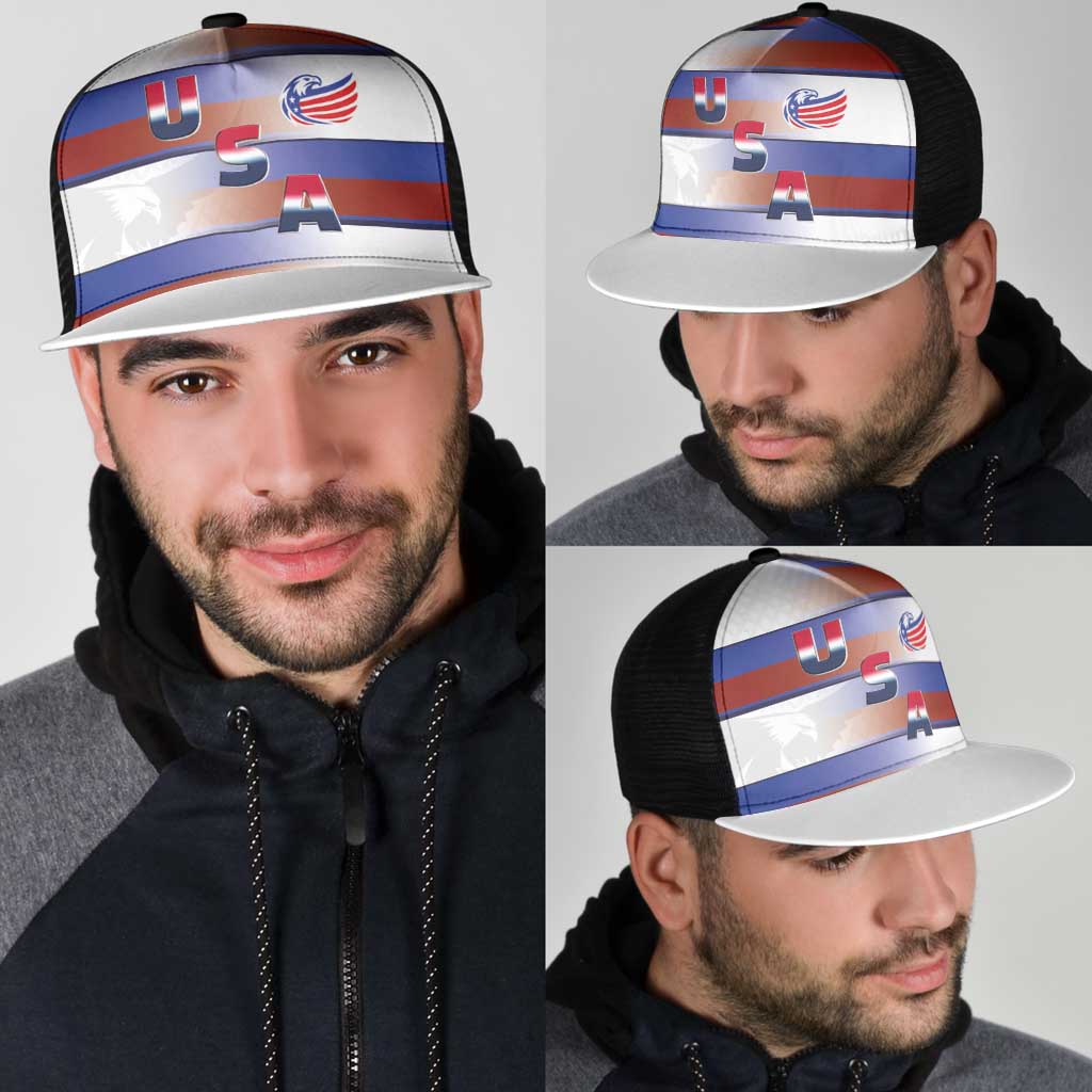 America Rugby Mesh Trucker Cap USA Falcons Stripes Style