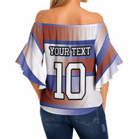 America Rugby Custom Off Shoulder Wrap Waist Top USA Falcons Stripes Style