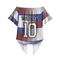 America Rugby Custom Off Shoulder Wrap Waist Top USA Falcons Stripes Style