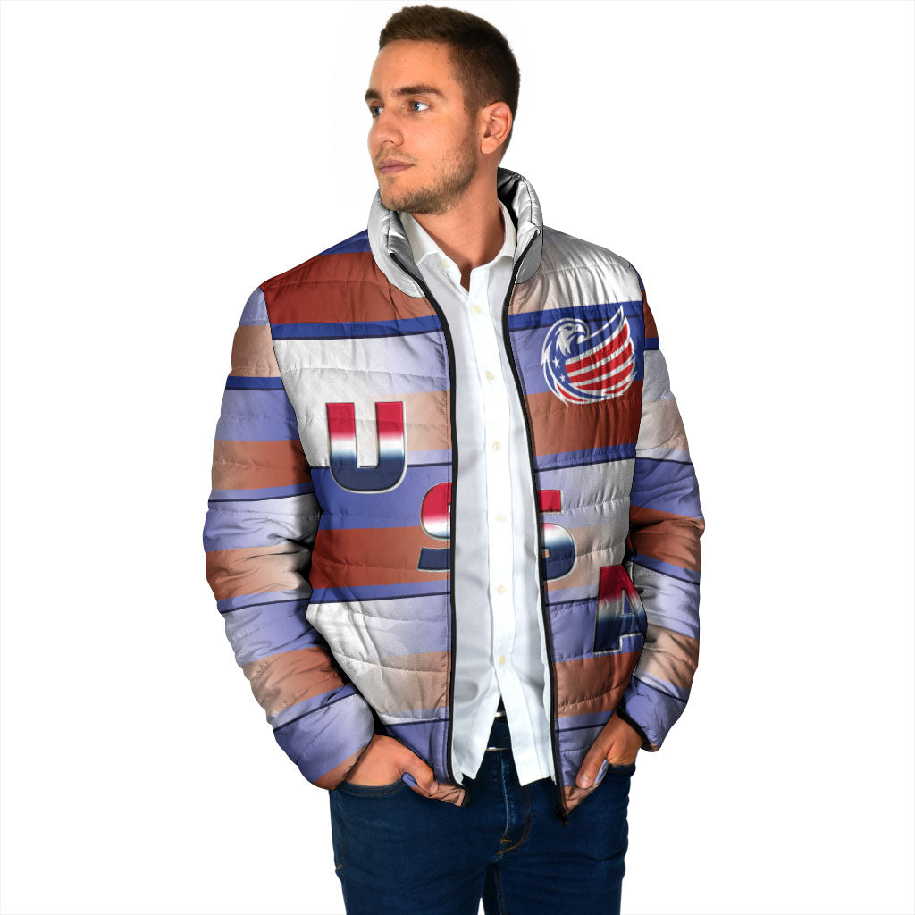 America Rugby Custom Padded Jacket USA Falcons Stripes Style