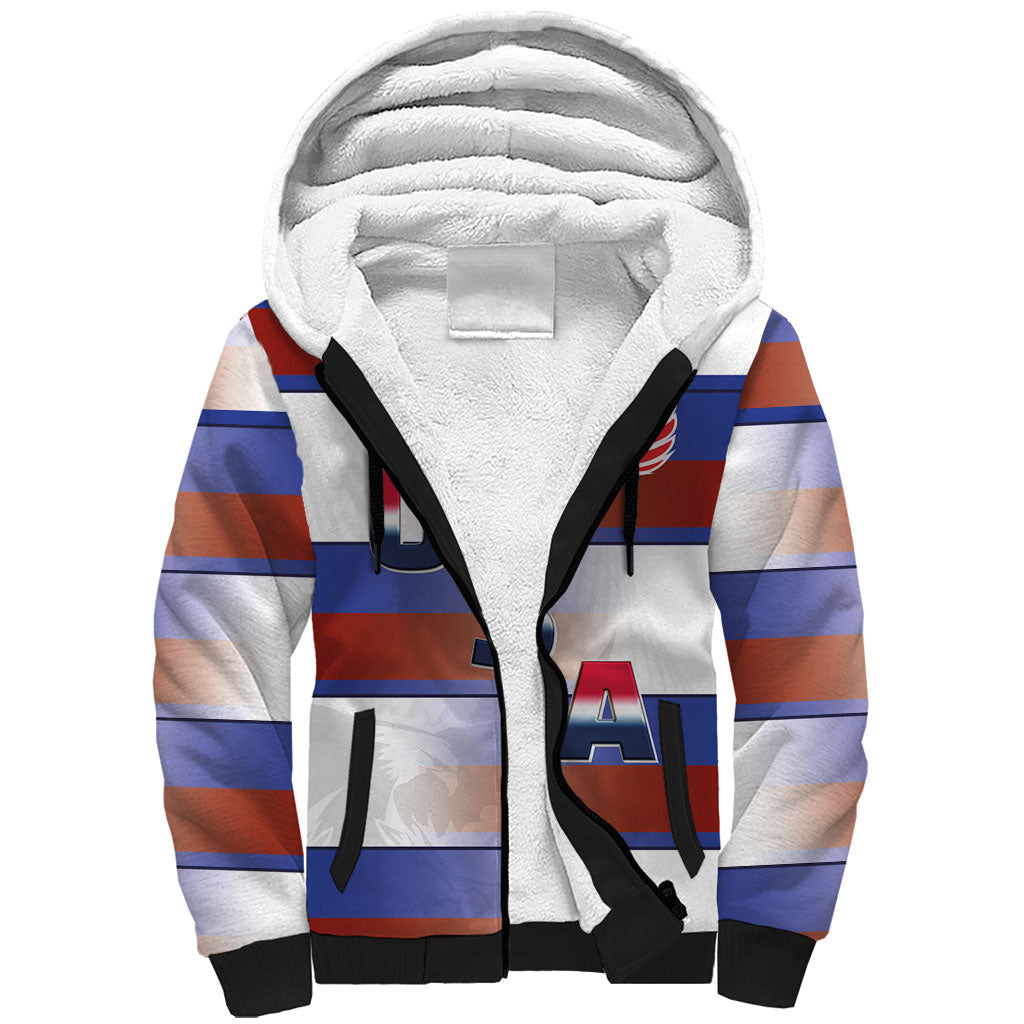 America Rugby Custom Sherpa Hoodie USA Falcons Stripes Style