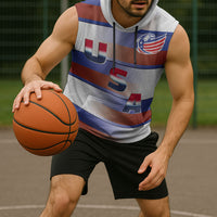 America Rugby Custom Sleeveless Hoodie USA Falcons Stripes Style