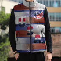 America Rugby Custom Sleeveless Puffer Jacket USA Falcons Stripes Style