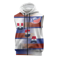 America Rugby Custom Sleeveless Zip Hoodie USA Falcons Stripes Style