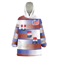 America Rugby Custom Wearable Blanket Hoodie USA Falcons Stripes Style