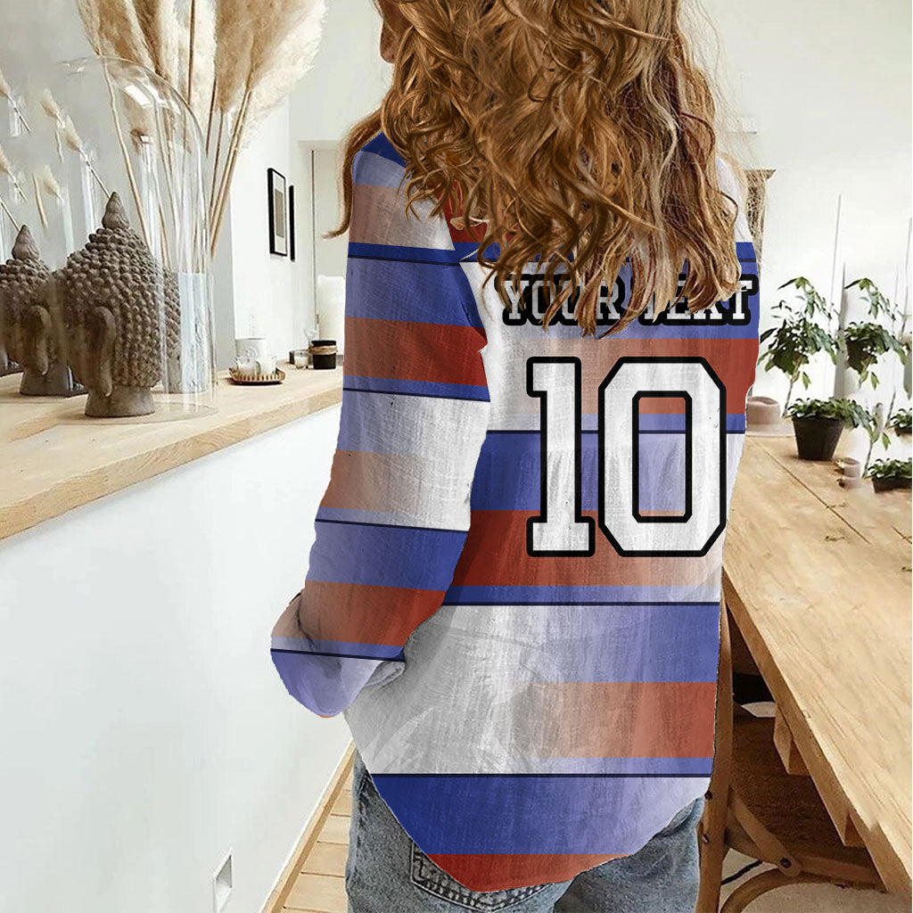 America Rugby Custom Women Casual Shirt USA Falcons Stripes Style