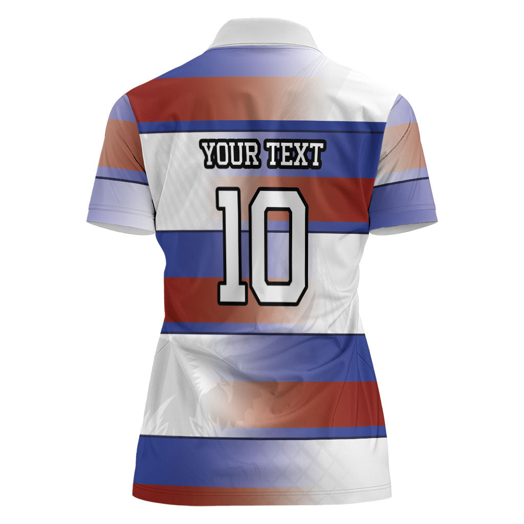America Rugby Custom Women Polo Shirt USA Falcons Stripes Style