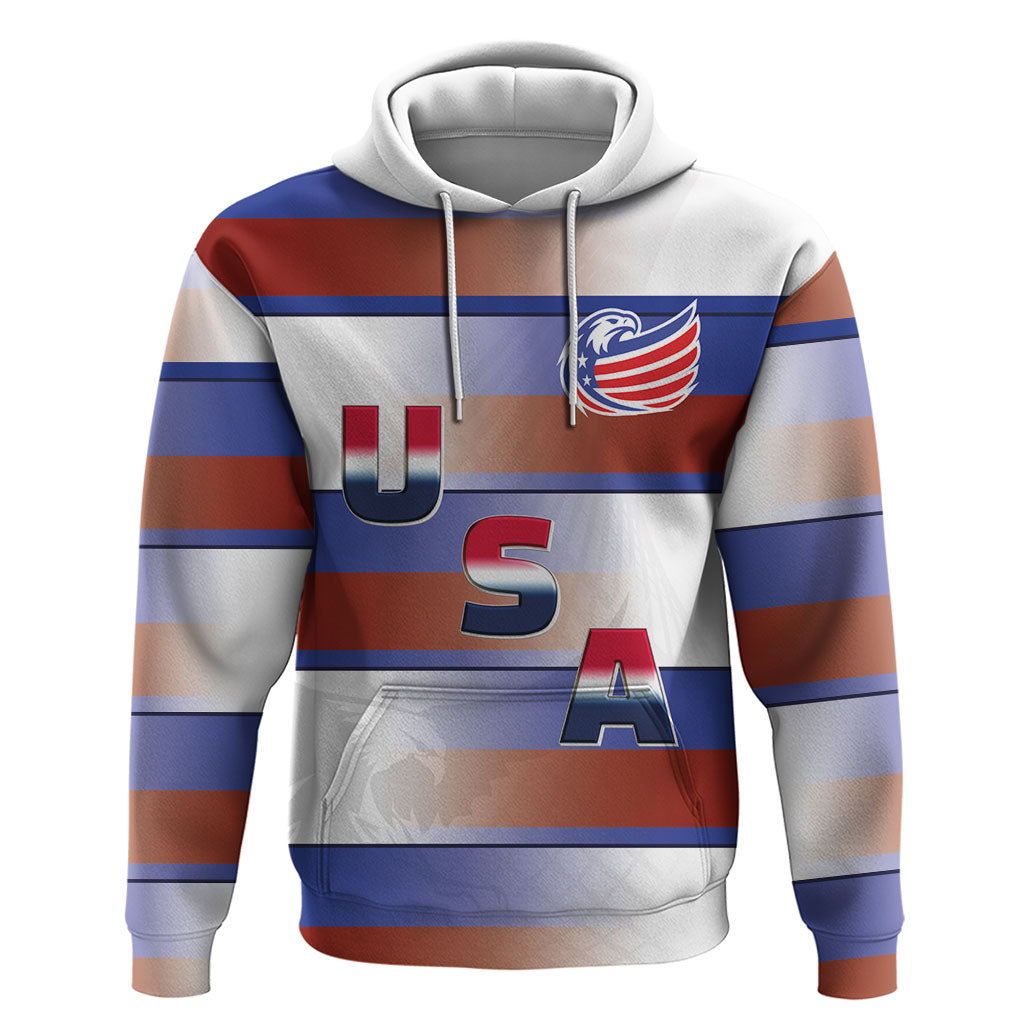 America Rugby Custom Zip Hoodie USA Falcons Stripes Style