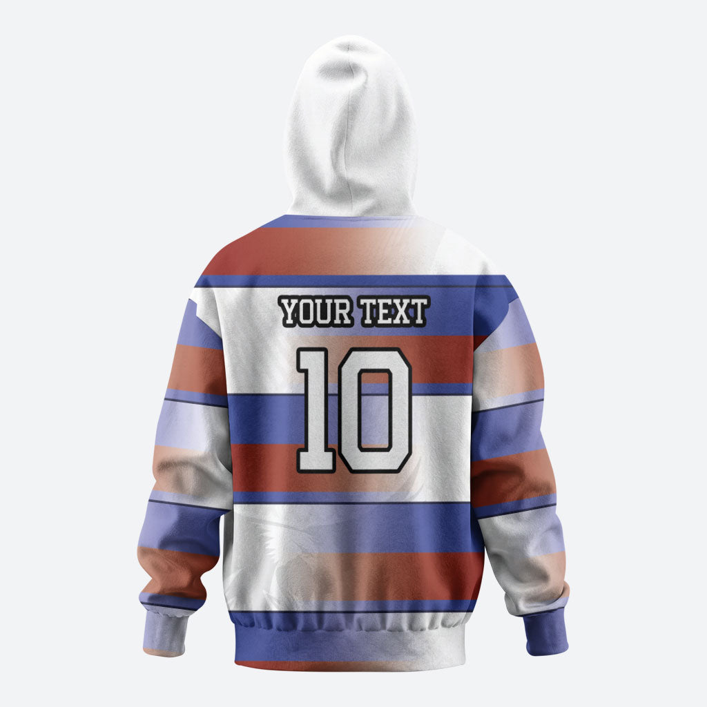 America Rugby Custom Zip Hoodie USA Falcons Stripes Style