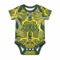 South Africa Rugby Custom Baby Onesie Springbok with King Protea Inspired by African Heritage
