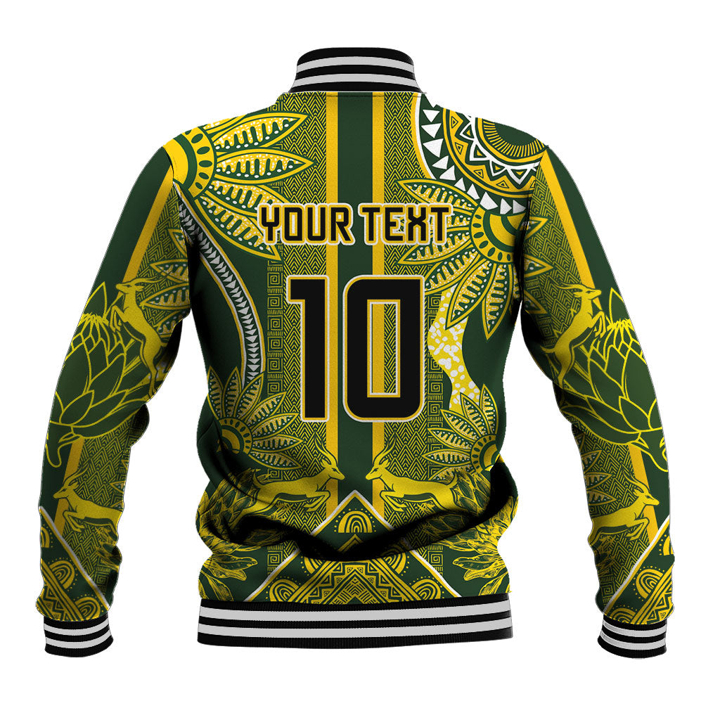 South Africa Rugby Custom Baseball Jacket Springbok with King Protea Inspired by African Heritage
