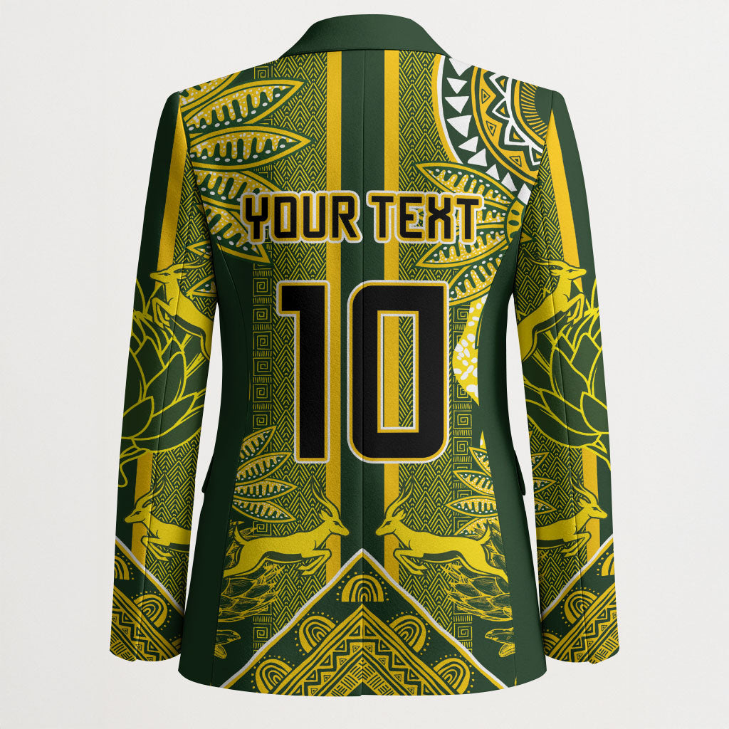 South Africa Rugby Custom Blazer Springbok with King Protea Inspired by African Heritage