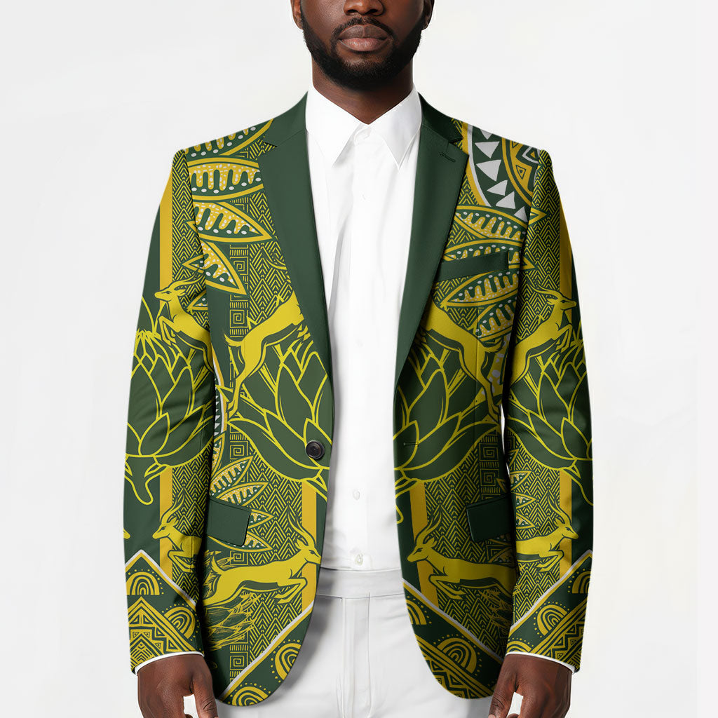 South Africa Rugby Custom Blazer Springbok with King Protea Inspired by African Heritage
