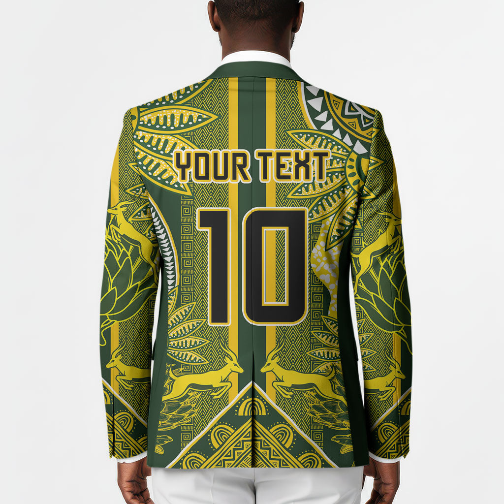 South Africa Rugby Custom Blazer Springbok with King Protea Inspired by African Heritage