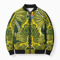 South Africa Rugby Custom Bomber Puffer Jacket Springbok with King Protea Inspired by African Heritage