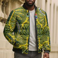South Africa Rugby Custom Bomber Puffer Jacket Springbok with King Protea Inspired by African Heritage