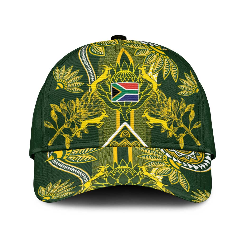 South Africa Rugby Classic Cap Springbok with King Protea Inspired by African Heritage