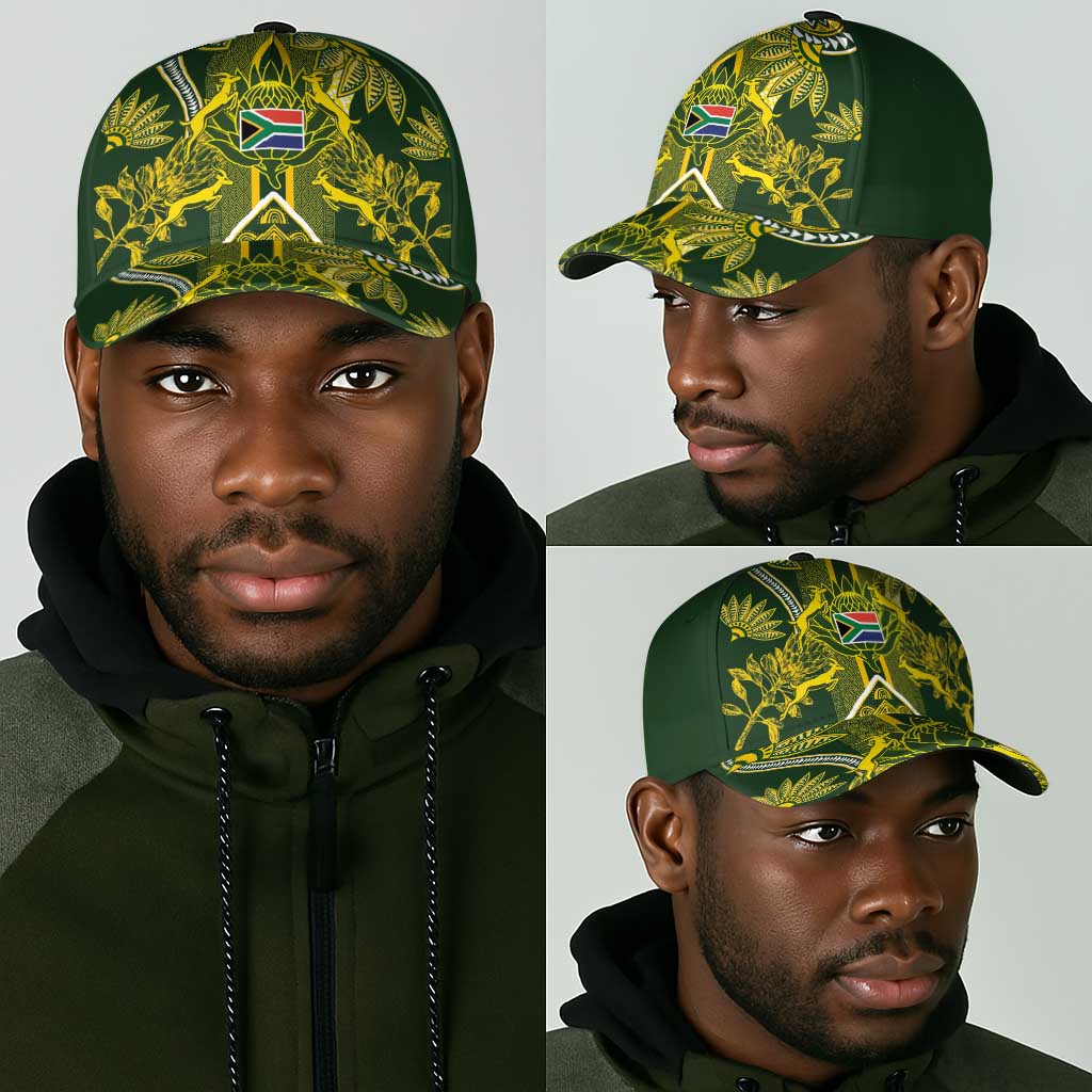 South Africa Rugby Classic Cap Springbok with King Protea Inspired by African Heritage