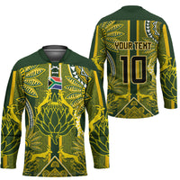 South Africa Rugby Custom Hockey Jersey Springbok with King Protea Inspired by African Heritage