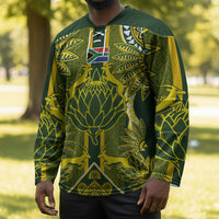 South Africa Rugby Custom Hockey Jersey Springbok with King Protea Inspired by African Heritage