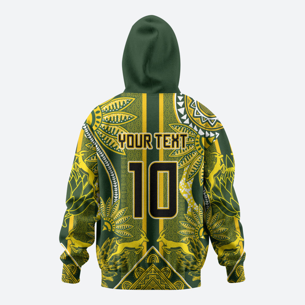 South Africa Rugby Custom Hoodie Springbok with King Protea Inspired by African Heritage