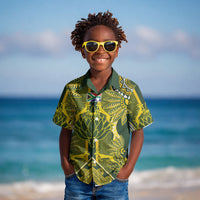 South Africa Rugby Custom Kid Hawaiian Shirt Springbok with King Protea Inspired by African Heritage