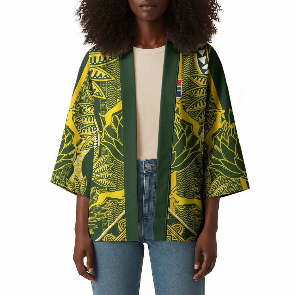 South Africa Rugby Custom Kimono Springbok with King Protea Inspired by African Heritage